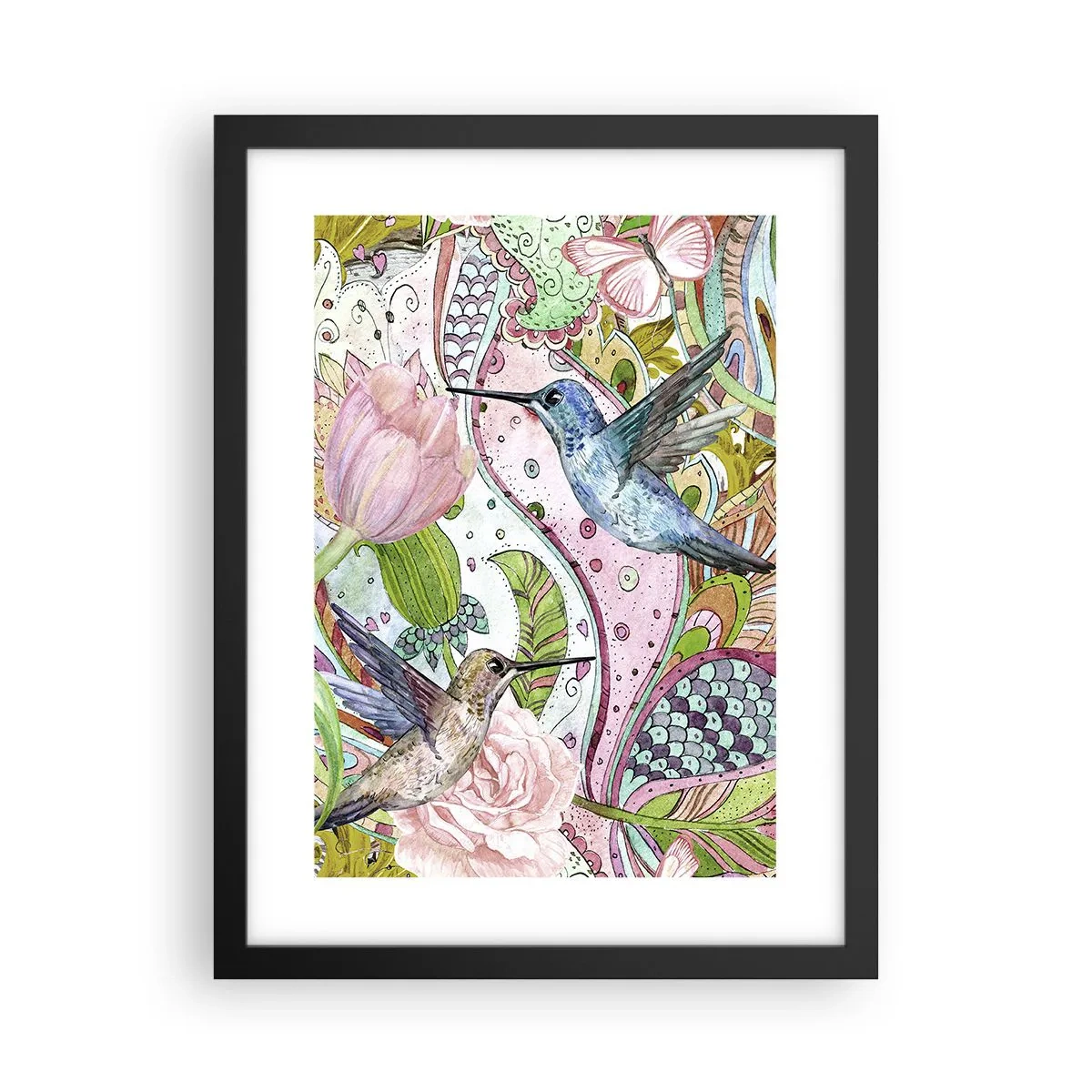 Affisch i svart ram - Inbäddade i klätterväxter - 30x40 cm