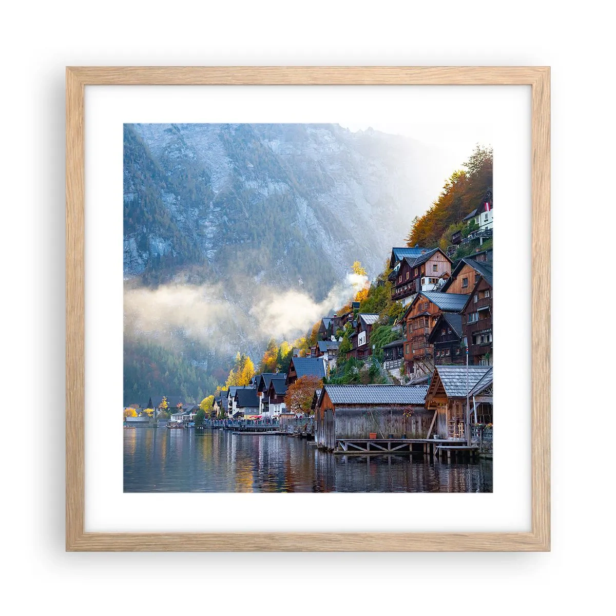 Affisch i ram av ljusek - Alpina klimat - 40x40 cm
