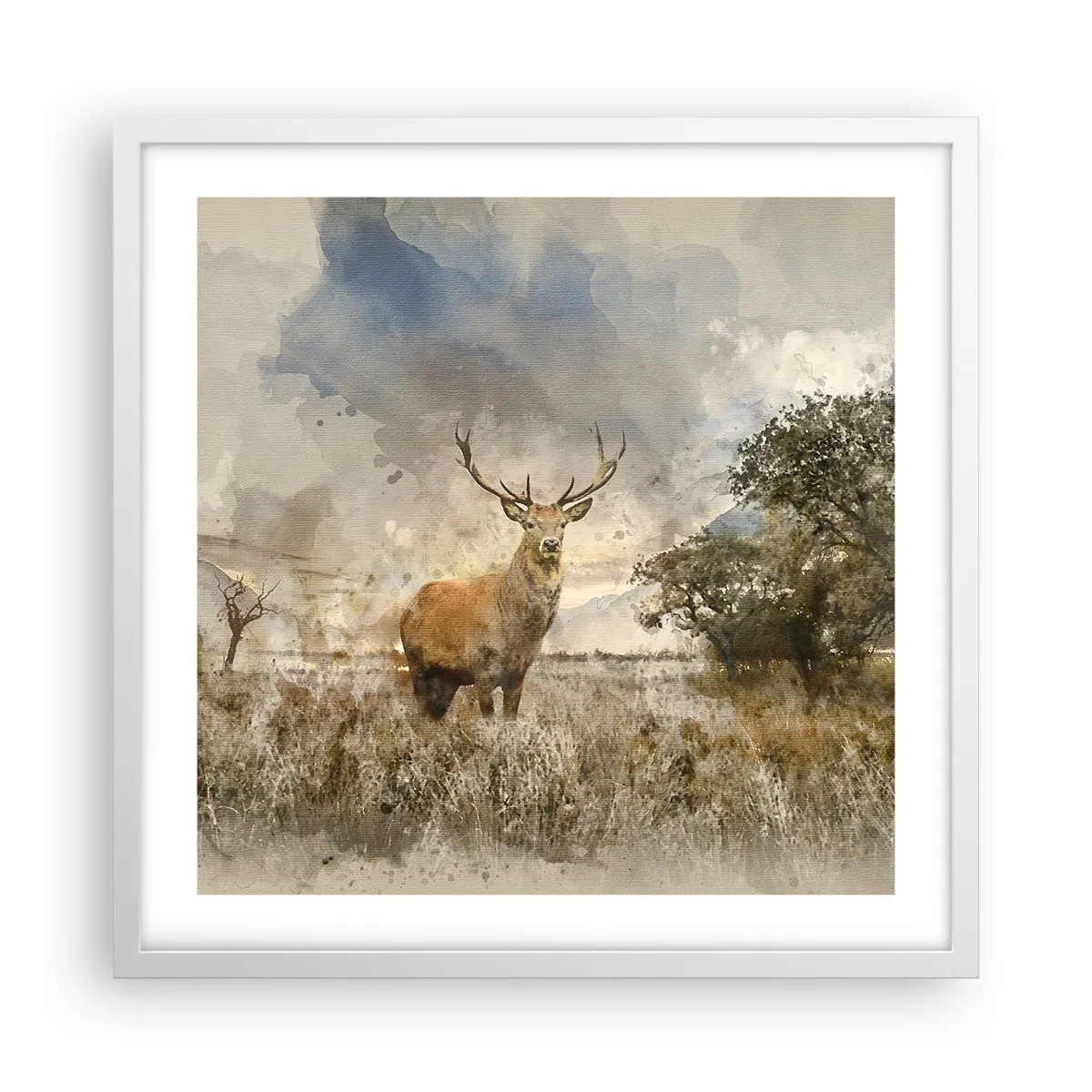 Affisch i vit ram - Värdighet - styrka - dignitet - 50x50 cm