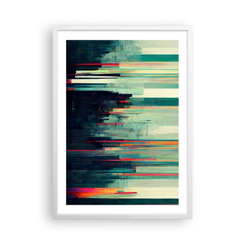 Affisch i vit ram - Futuristisk stad - 50x70 cm