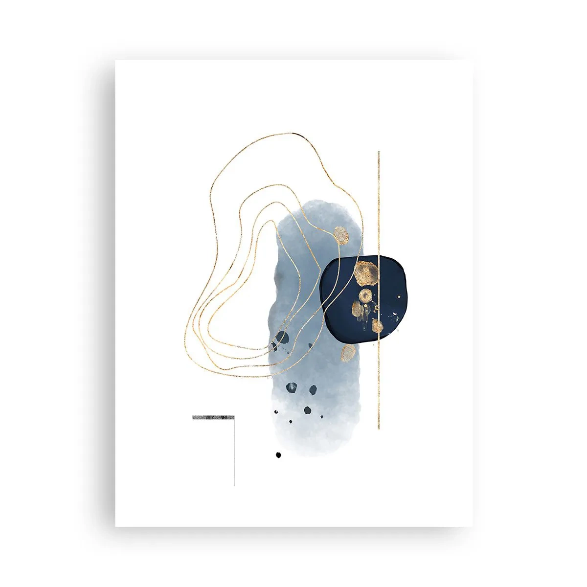 Affisch - Blå-guld fantasi - 30x40 cm