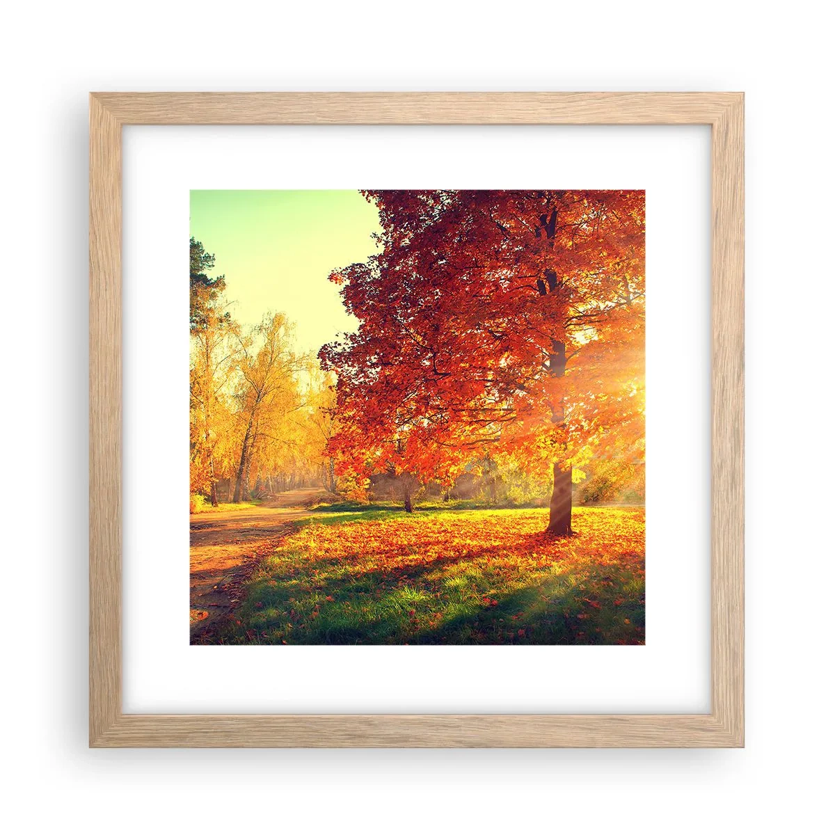 Affisch i ram av ljusek - Rött är vackert - 30x30 cm