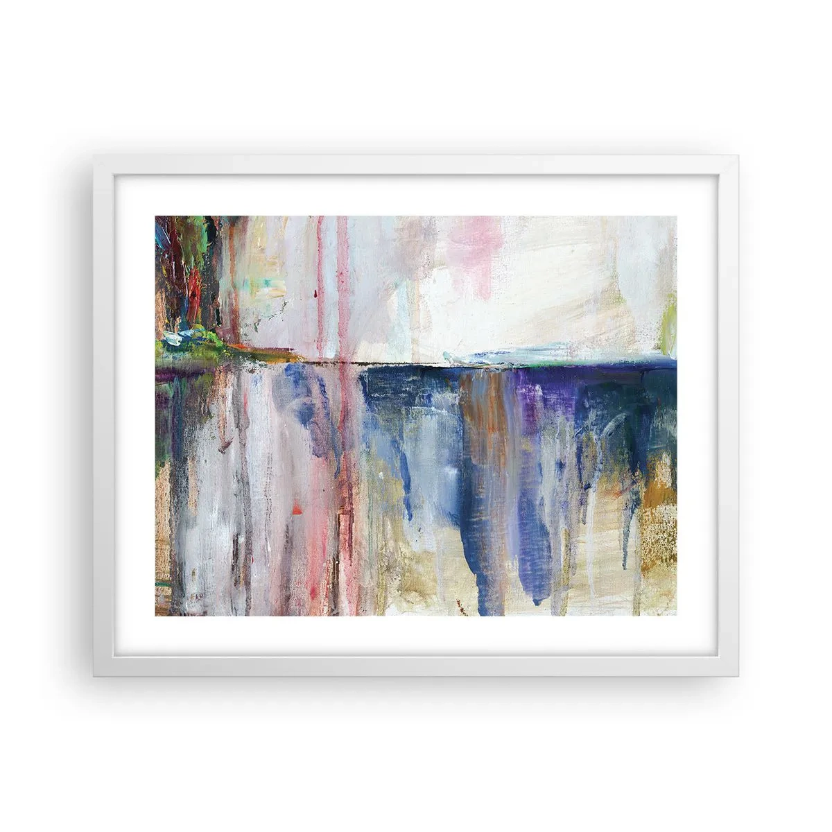 Affisch i vit ram - Färgrika intryck och associationer - 50x40 cm
