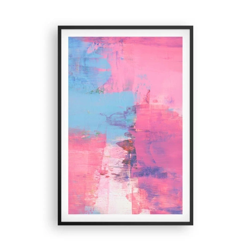 Affisch i svart ram - Rosa, blått och en gnutta ljus - 61x91 cm