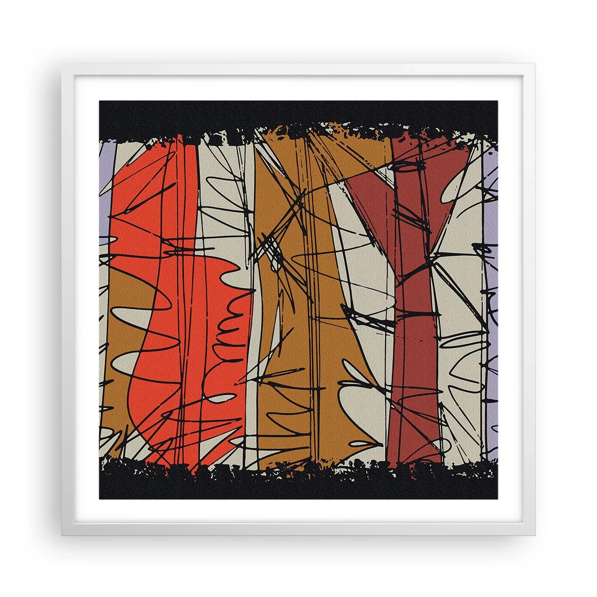 Affisch i vit ram - Spontan komposition - 60x60 cm