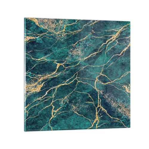 Glastavla - Bild på glas - Guldåder - 60x60 cm