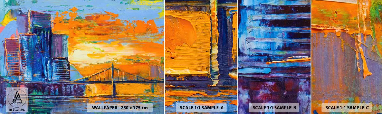 Fototapet Prov Standard Eco - Kultur och natur - Abstraktion, Stad, Bit - 100x30 cm