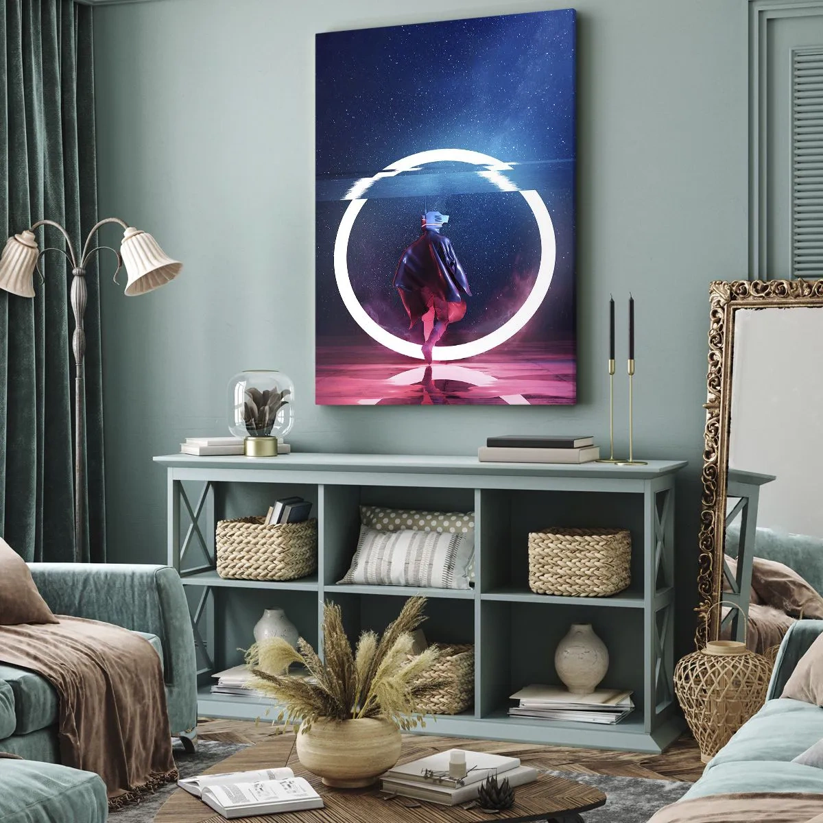 Canvastavla - Bild på duk - Mellan världar - 65x120 cm