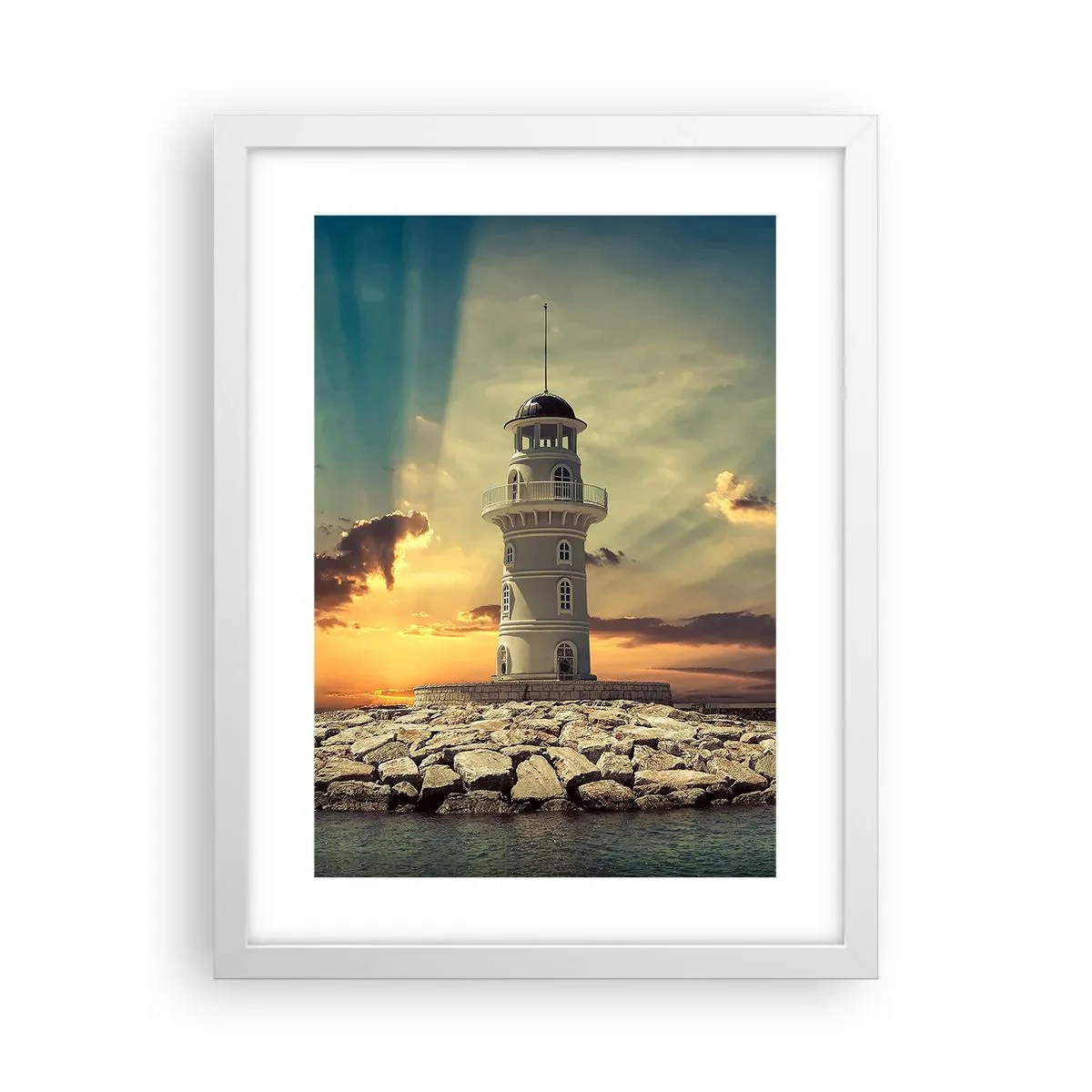 Affisch i vit ram - Ljus - Godhet - Skönhet - 30x40 cm