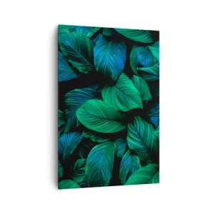 Canvastavla - Bild på duk - I gröna folkmassan - 70x100 cm