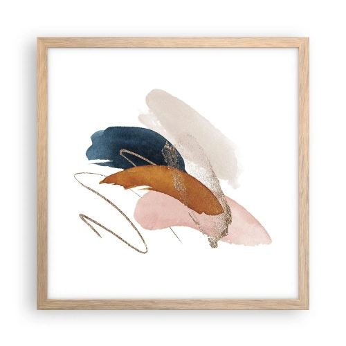 Affisch i ram av ljusek - Bevingad komposition - 40x40 cm