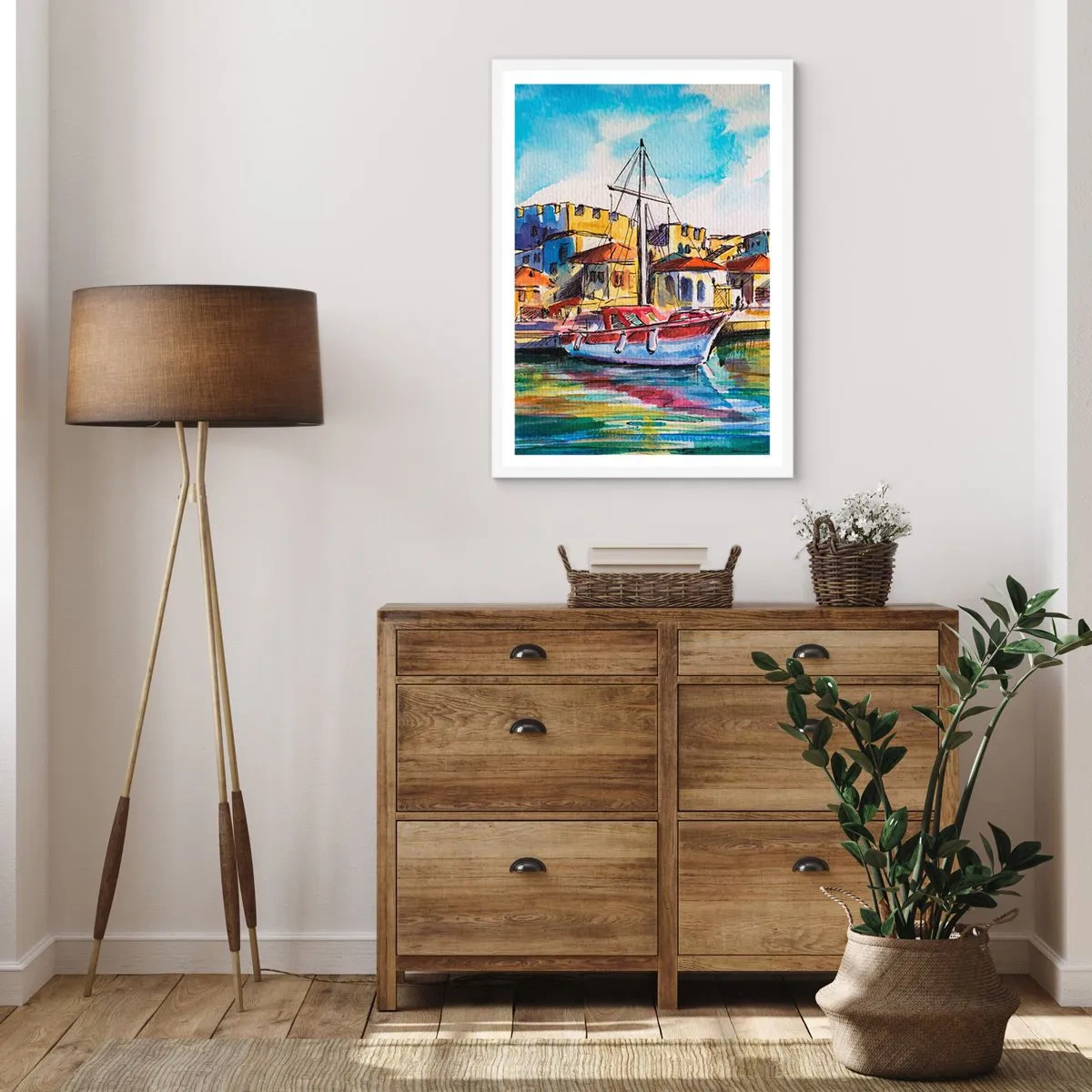 Affisch i vit ram - Regnbågseftermiddag - 50x70 cm