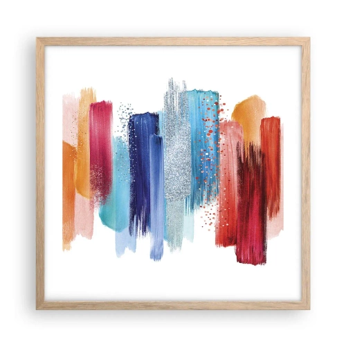 Affisch i ram av ljusek - Upp och ner  - 50x50 cm