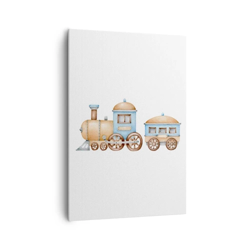 Canvastavla - Bild på duk - Stående vid stationen... - 70x100 cm