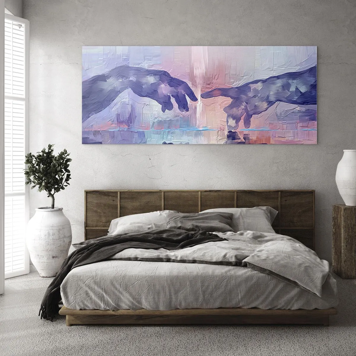 Glastavla - Bild på glas - Den gudomliga gnistan av liv - 160x50 cm