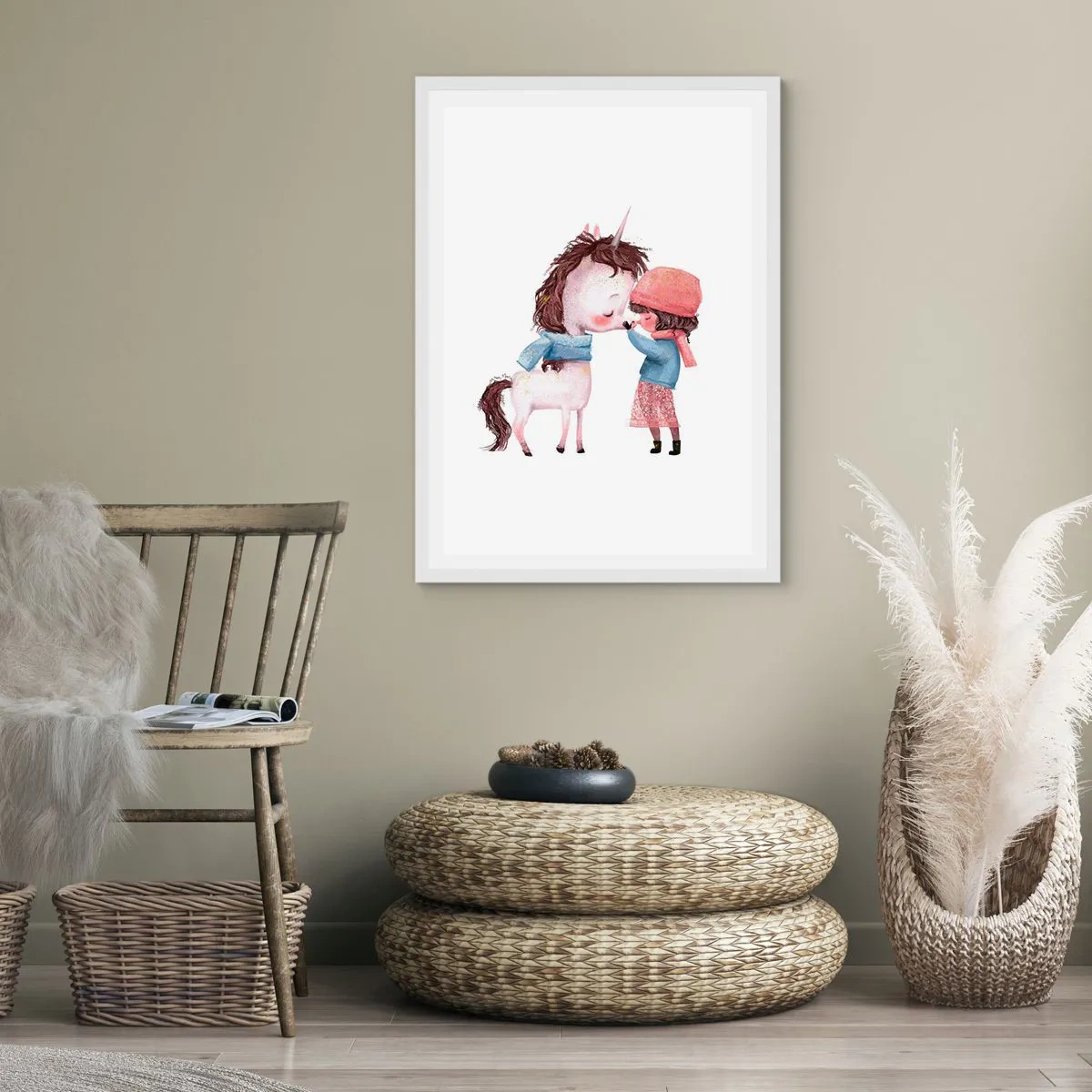 Affisch i vit ram - Vintersaga - 50x70 cm