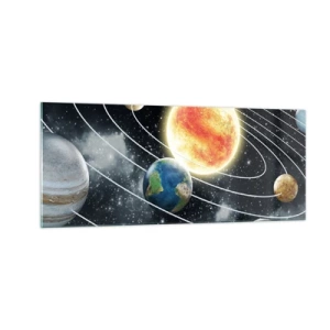 Glastavla - Bild på glas - Rymddans - 100x40 cm