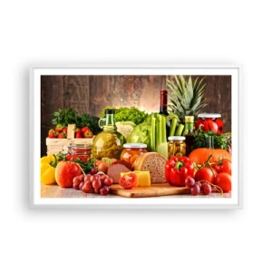 Affisch i vit ram - Rökt, ugnstekt, marinerad - 91x61 cm