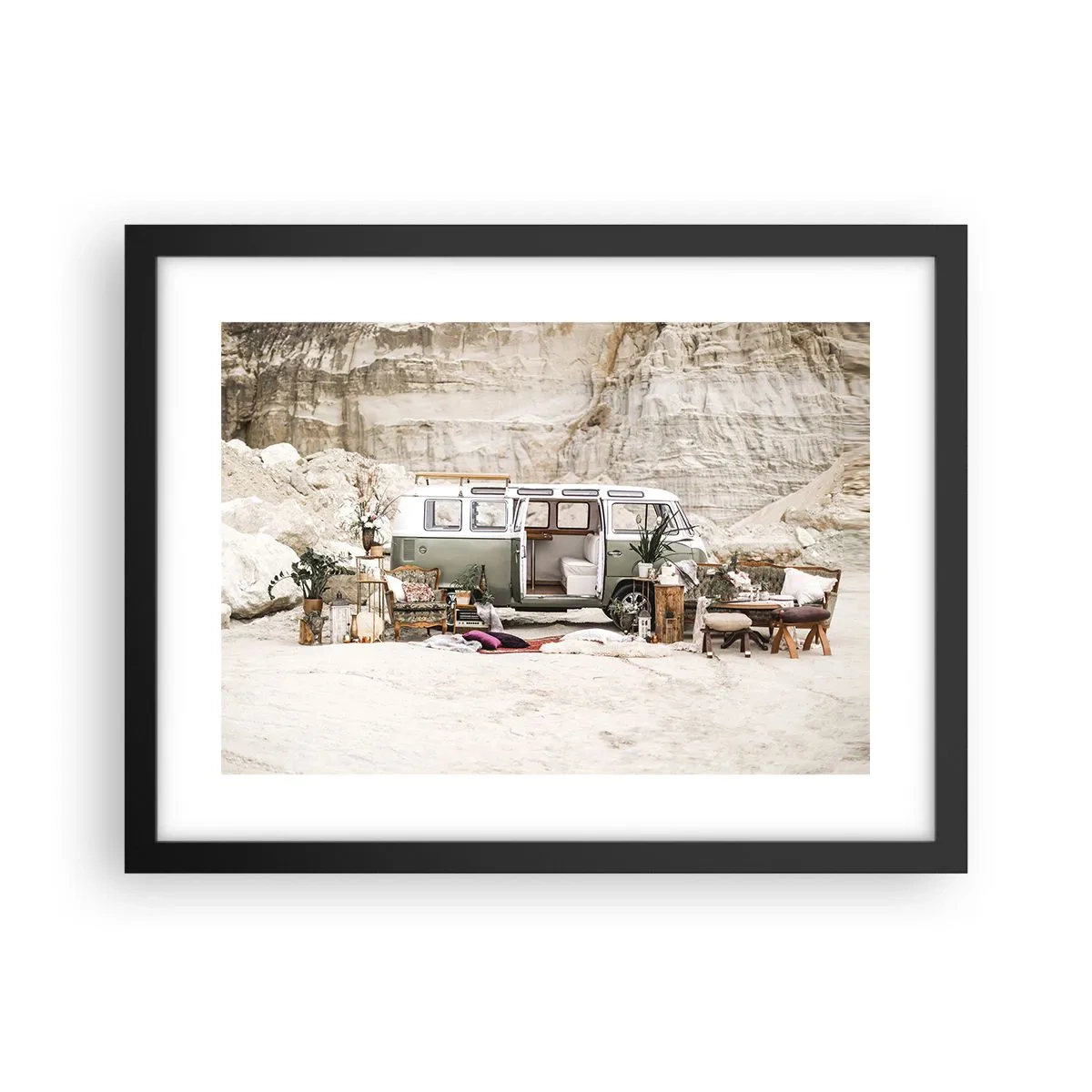 Affisch i svart ram - Dags att börja resan - 40x30 cm