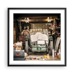 Affisch i svart ram - Tillbaka till det förflutna - 50x50 cm