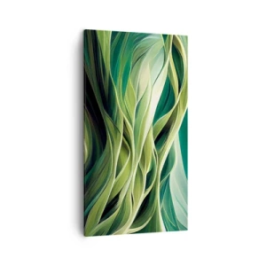 Canvastavla - Bild på duk - Ett abstrakt spel med grönt - 45x80 cm
