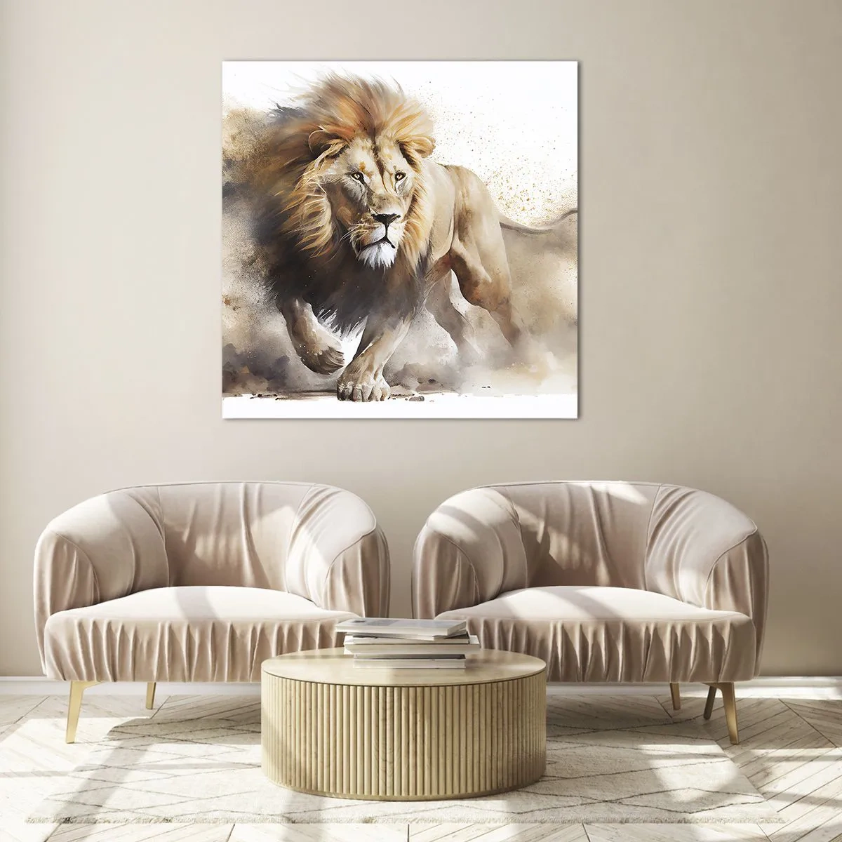 Glastavla - Bild på glas - Kungen har gett sig av - 40x40 cm