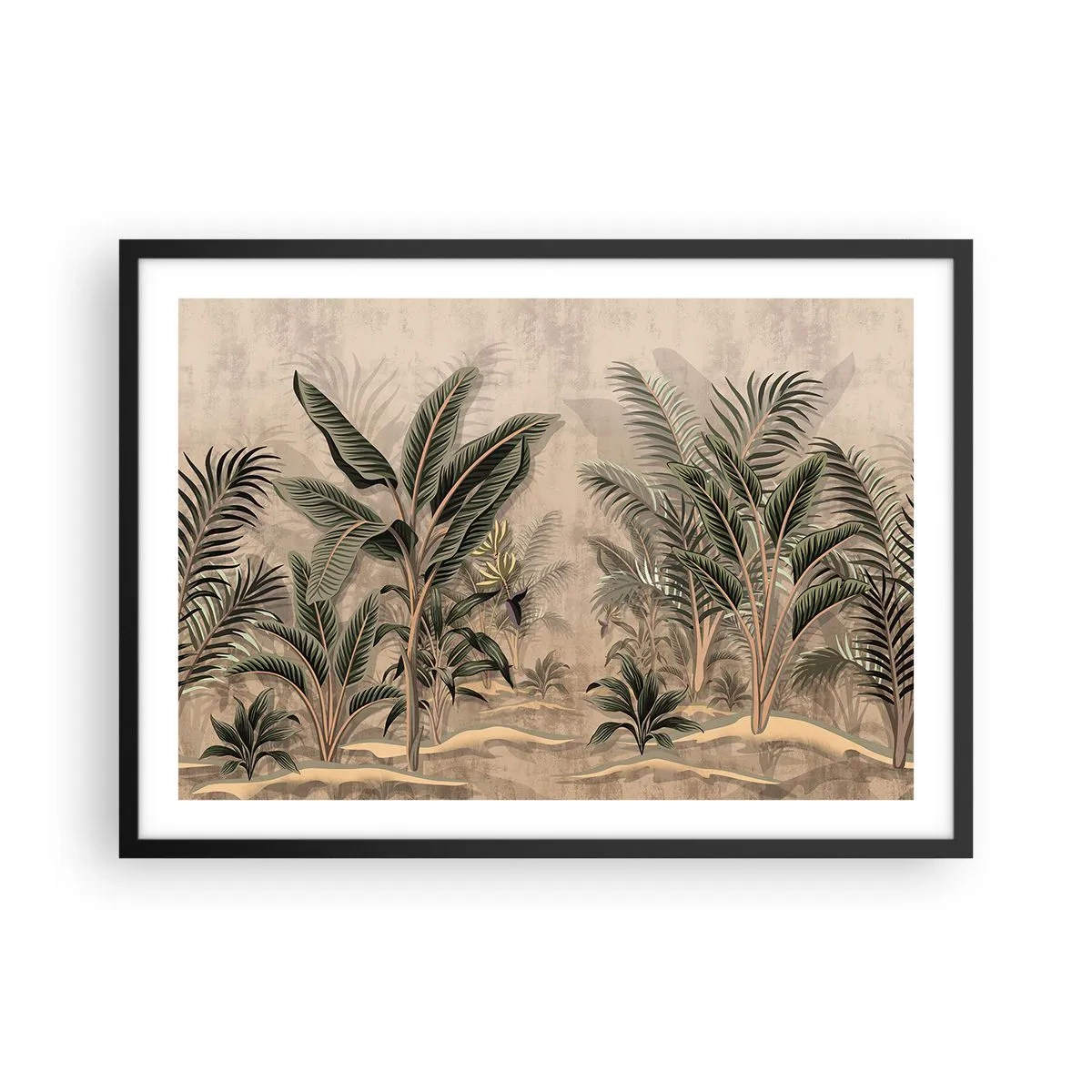 Affisch i svart ram - Bild i kolonial stil - 70x50 cm