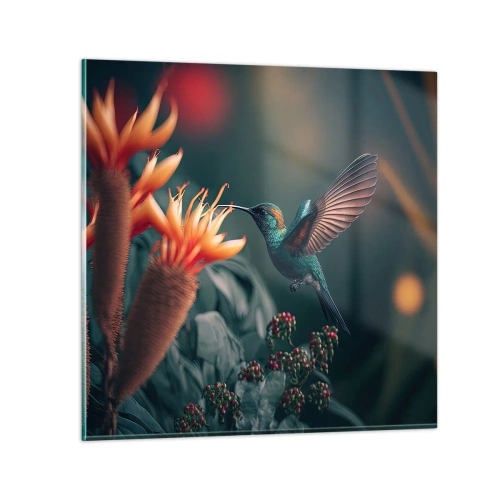 Glastavla - Bild på glas - Ett verkligt färgglatt liv - 30x30 cm