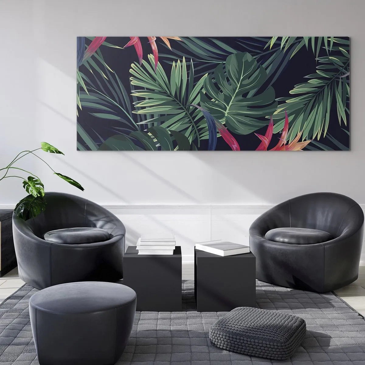 Glastavla - Bild på glas - Brinna i grönskan - 100x40 cm