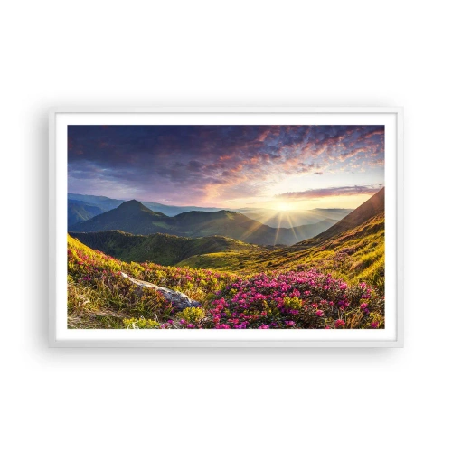 Affisch i vit ram - Fjällmorgonens fräschhet - 91x61 cm