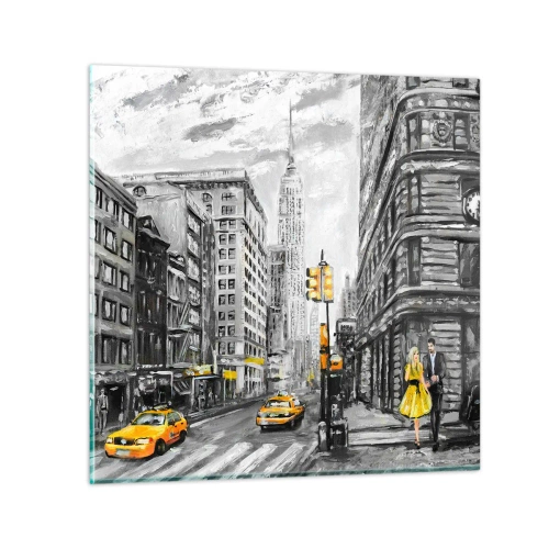 Glastavla - Bild på glas - New York berättelse - 30x30 cm
