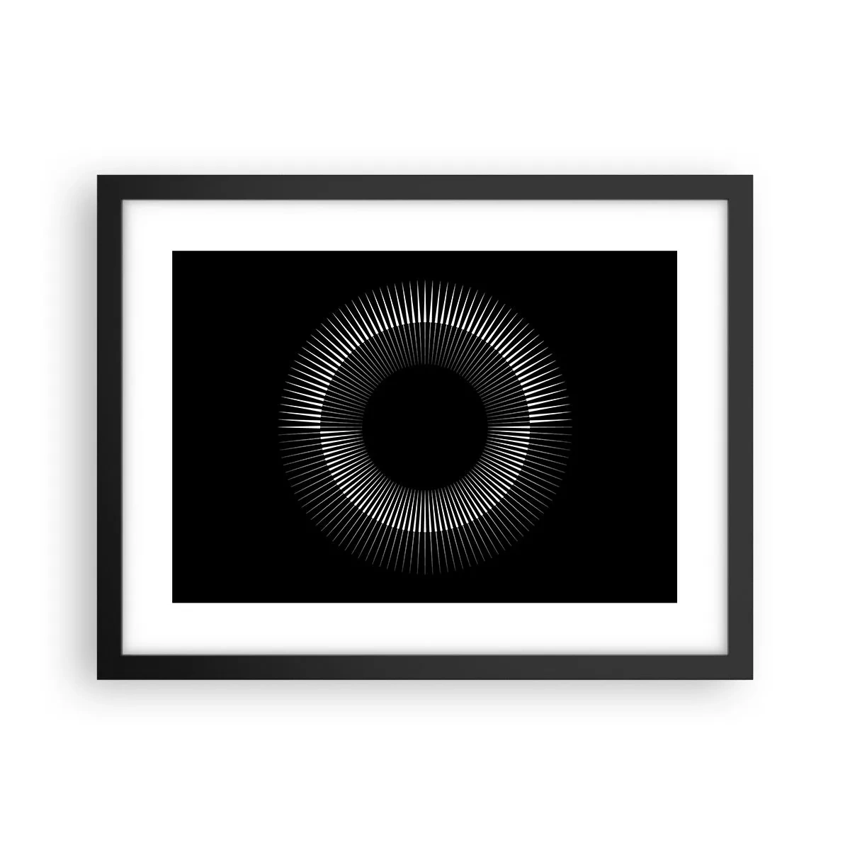Affisch i svart ram - Svart sol - 40x30 cm