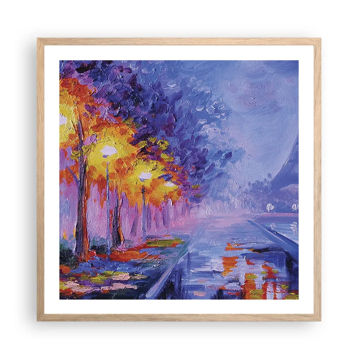 Affisch i ram av ljusek - Drömpromenad - 60x60 cm