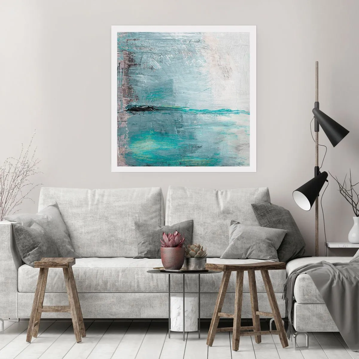 Affisch - Horisontellt i blått - 50x50 cm