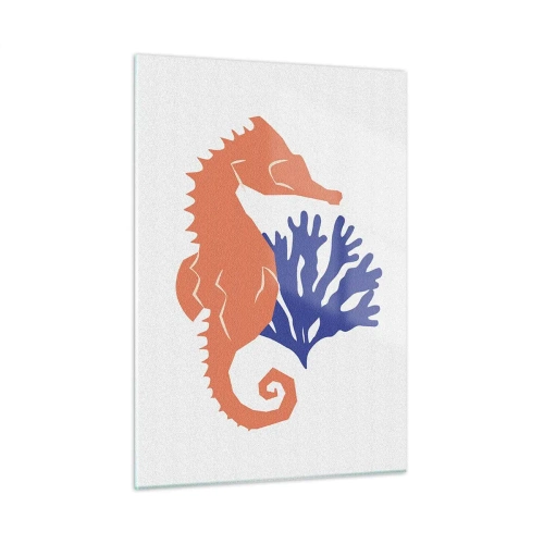 Glastavla - Bild på glas - På en äng under vattnet - 50x70 cm