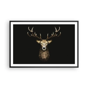 Affisch i svart ram - Kubistisk hjort - 91x61 cm