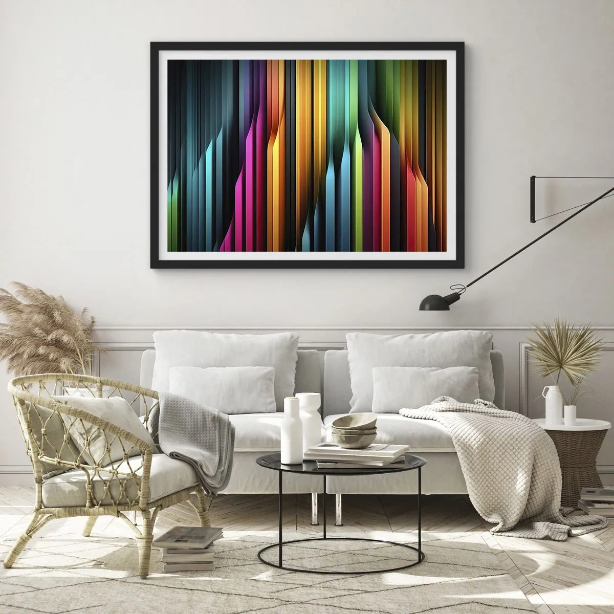 Affisch i svart ram - Lysande orgel - 70x50 cm