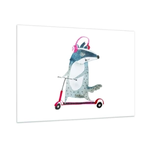 Glastavla - Bild på glas - Grävlingens glädje - 100x70 cm