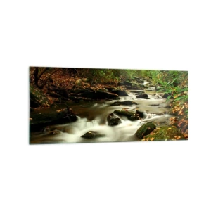 Glastavla - Bild på glas - Som flytande silver - 120x50 cm