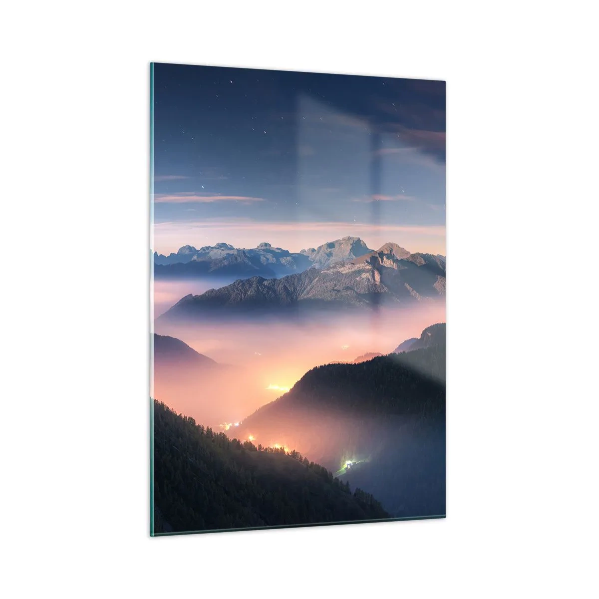 Glastavla - Bild på glas - Ljus i dalarna - 50x70 cm