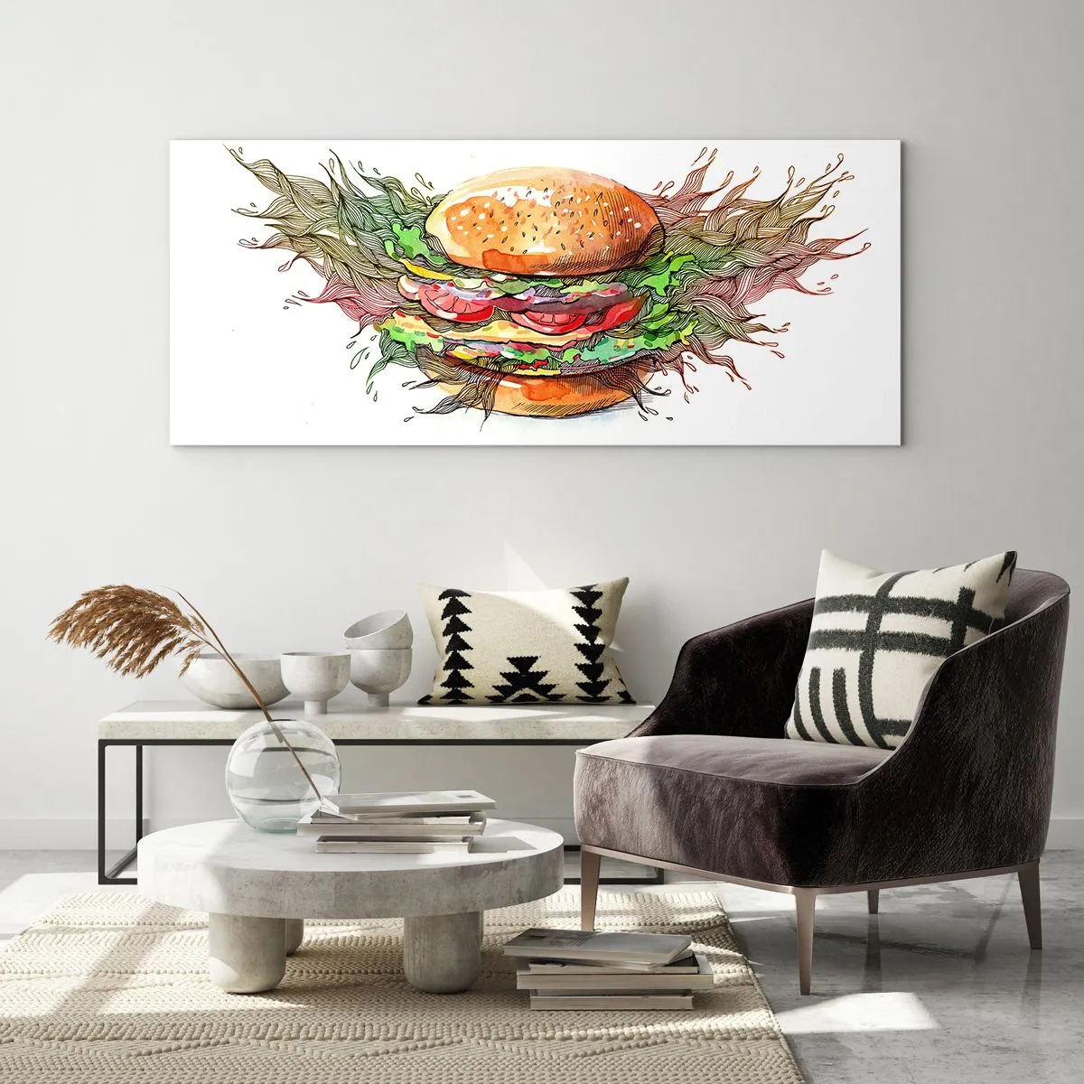 Glastavla - Bild på glas - Het frestelse - 100x40 cm