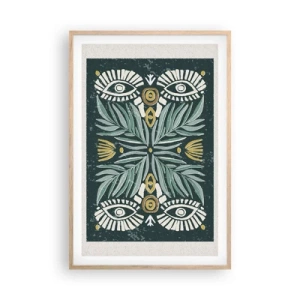 Affisch i ram av ljusek - Som ett folkligt mönster - 61x91 cm