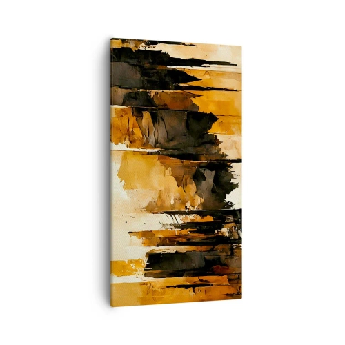 Canvastavla - Bild på duk - Harmoni av svart och guld - 55x100 cm