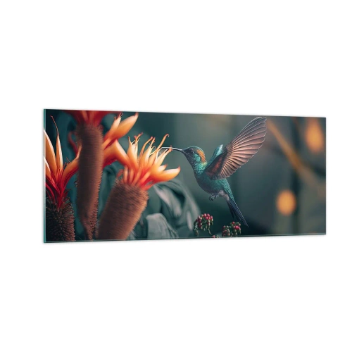 Glastavla - Bild på glas - Ett verkligt färgglatt liv - 100x40 cm