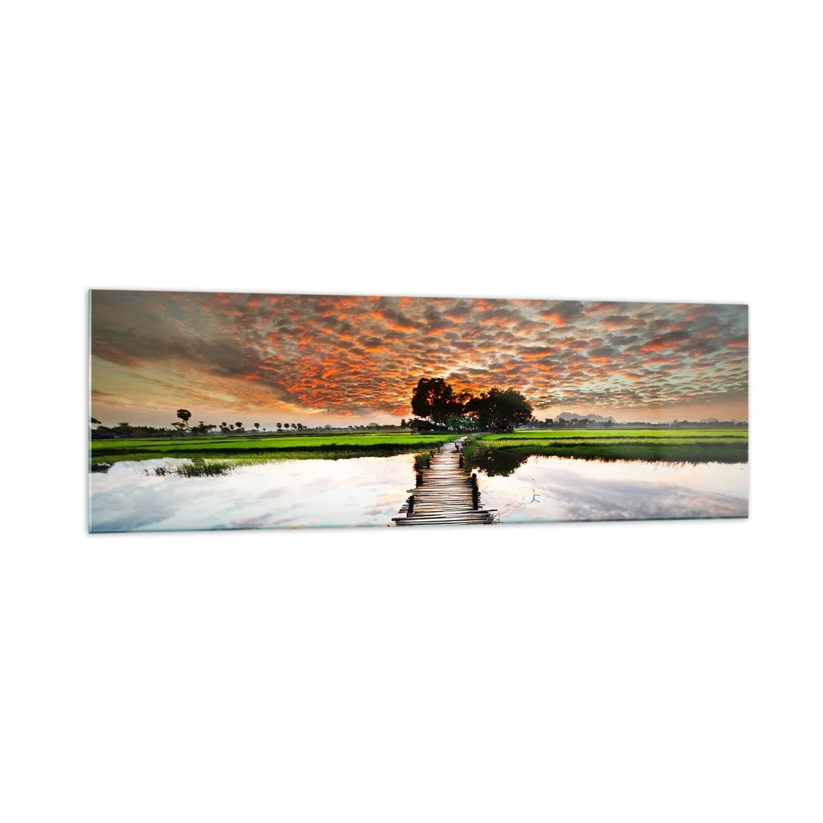 Glastavla - Bild på glas - Fäll ut armarna - andas  - 160x50 cm