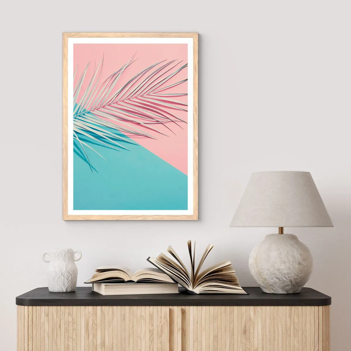 Affisch i ram av ljusek - Tropisk impression - 70x100 cm