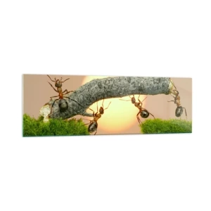 Glastavla - Bild på glas - Glatt, gemensamt arbete - 160x50 cm