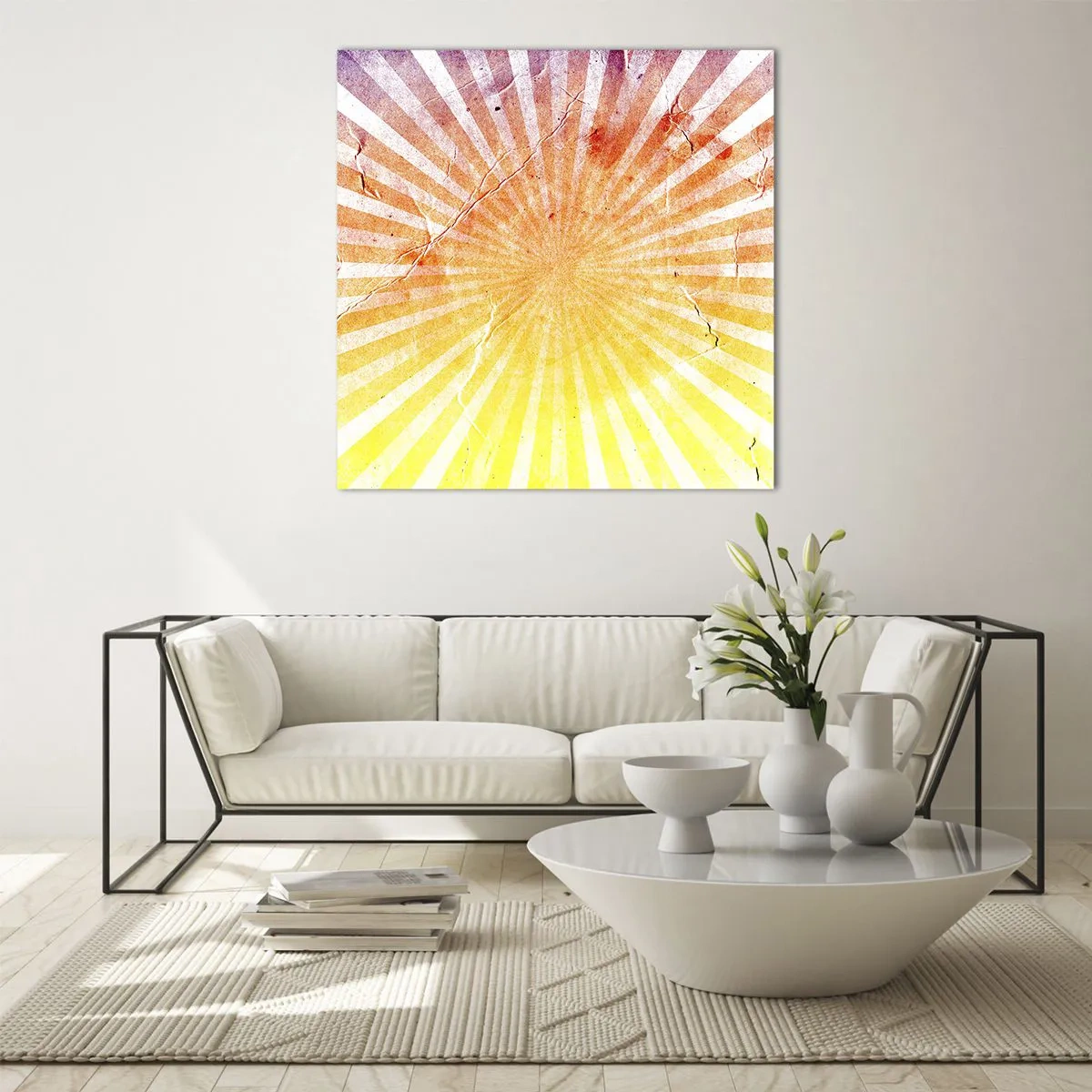 Glastavla - Bild på glas - Solupp- och nedgångar - 30x30 cm
