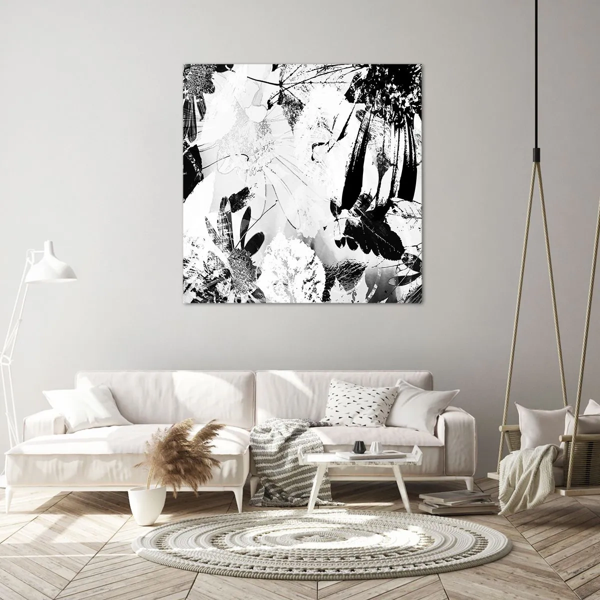 Canvastavla - Bild på duk - Höst i negativet - 70x70 cm