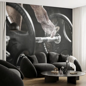 Fototapet Premium Canvas - Utmaningen accepterad! - Sport, Gym, Tyngdlyftning - 350x256 cm